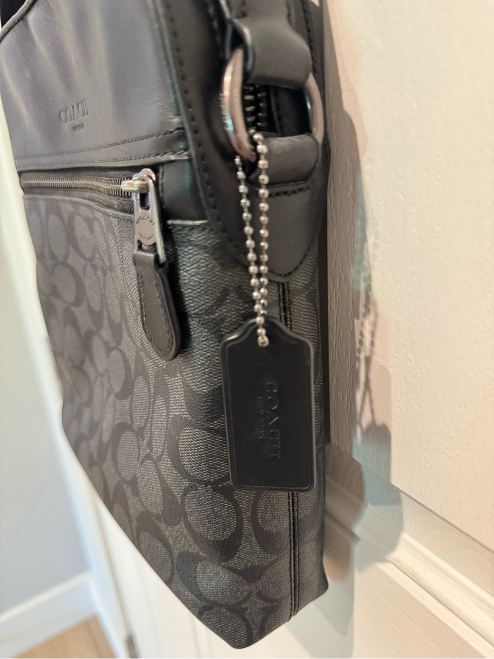 Coach Black Signature Canvas Crossbody Messenger Satchel - Picture 4 of 5